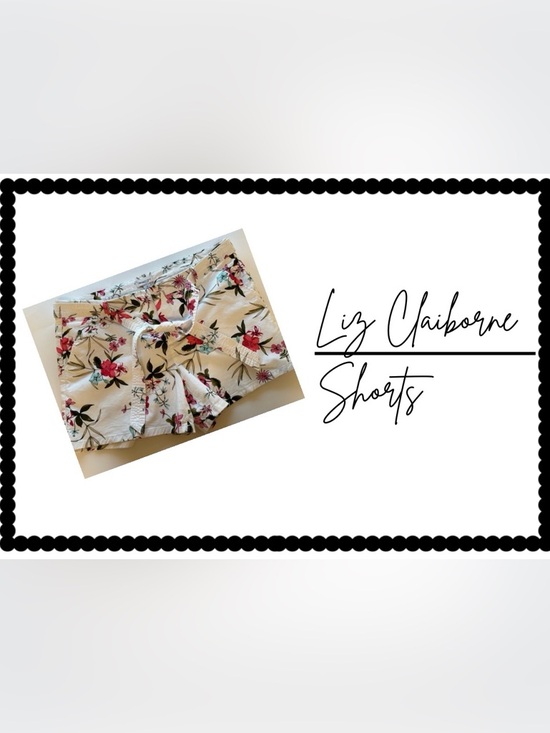 Liz Claiborne Pants - Liz Claiborne Floral Women's Shorts - White and Pink